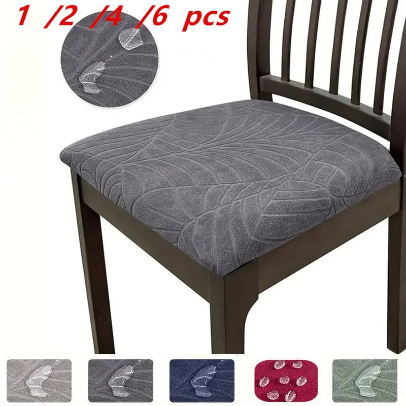 1/2/4/6pc jacquard waterproof chair lining for dining room, seat covers for wedding banquet chair protection for office chair