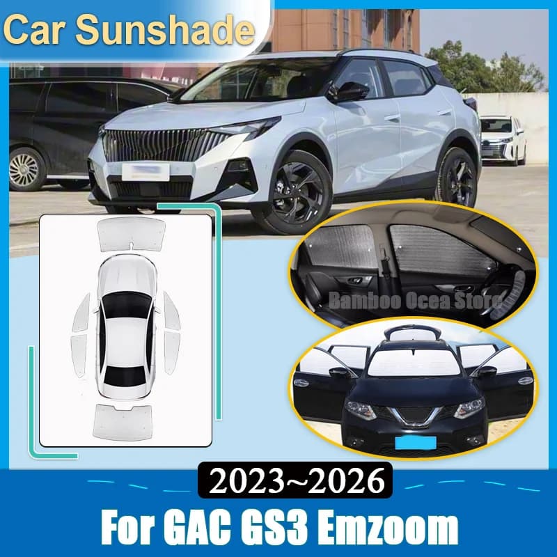 For GAC GS3 Emzoom 2023~2026 Trumpchi GS3 II Car Full Coverage Sunshades Light Blocking Curtains Sunscreen Visor Car Accessories