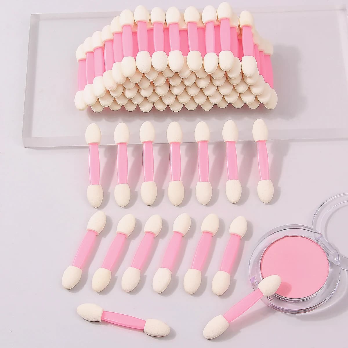 10/20/50/100PCS Double Head Sponge Shade Brush, Multifunctional Brush for Nail Art Application, Portable Makeup Tool