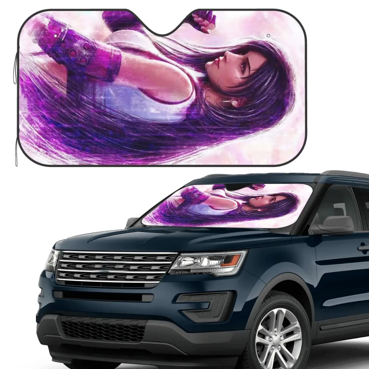 Tifa Lockhart-Final Fantasy 7 Ff7Remake Ffvii Final Parasole Parabrezza Auto Parabrezza Anteriore Finestra Visiera parasole Accessori Coperture