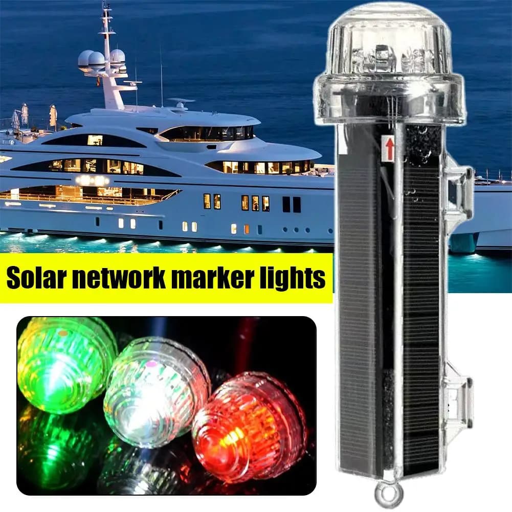 Luce di segnalazione per barca solare Segnale di ancoraggio impermeabile Luce di avvertimento lampeggiante Luce di navigazione marina a LED