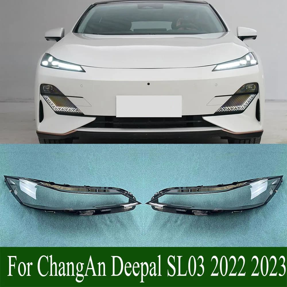 For ChangAn Deepal SL03 2022 2023 Headlight Cover Transparent Headlamp Shell Plexiglass Replace Original Lampshade