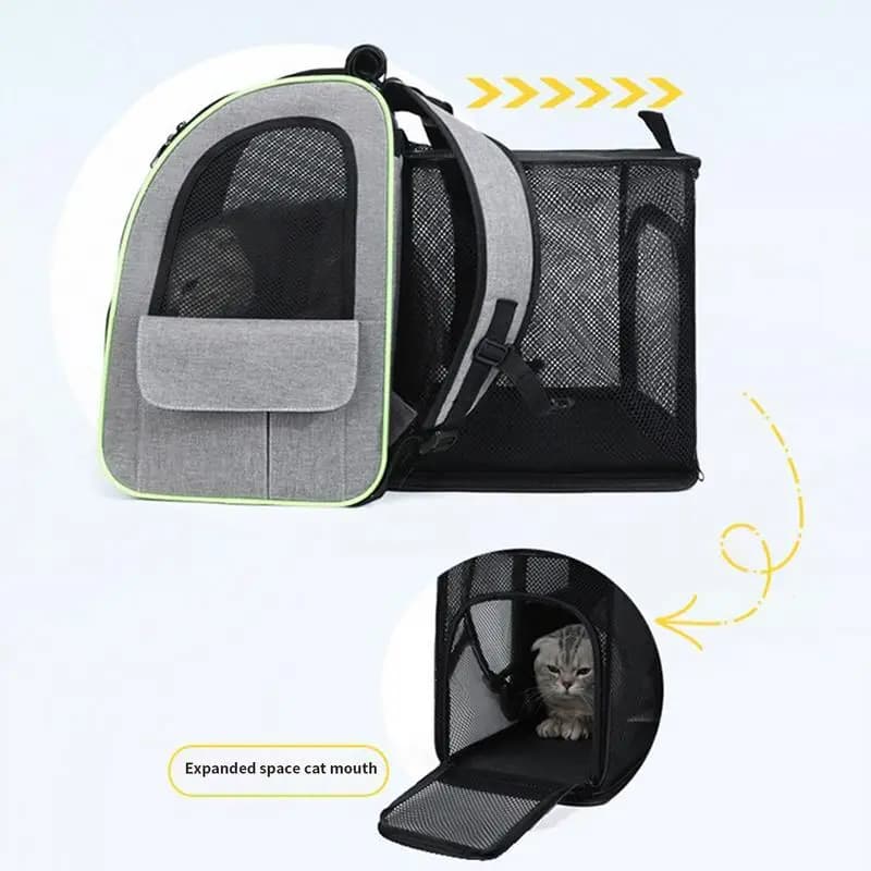 Zaino per gatti espandibile Borsa per animali pieghevole e traspirante Zaino per cuccioli Zaino per gatti traspirante portatile Forniture per animali domestici per cani gatto