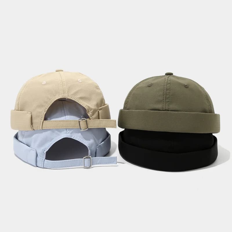 Japanese Style Quick Dry Skullcap Men Breathable Thin Landlord Hat Minimalist Plain Watermelon Cap Youth Brimless Soft Cap Trend