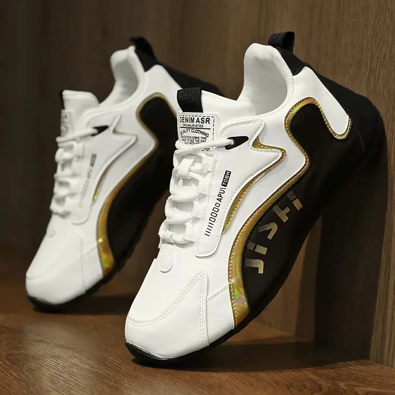 Scarpe da ginnastica da uomo alla moda Scarpe sportive casual in pelle da uomo Scarpe da tennis leggere antiscivolo Scarpe da corsa da uomo traspiranti per esterni