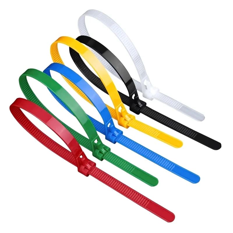 100Pcs Reusable Self-Locking Nylon Cable Ties, Mixed Ribbed Zip Ties for Home Office Indoor Outdoor Cable Organizer