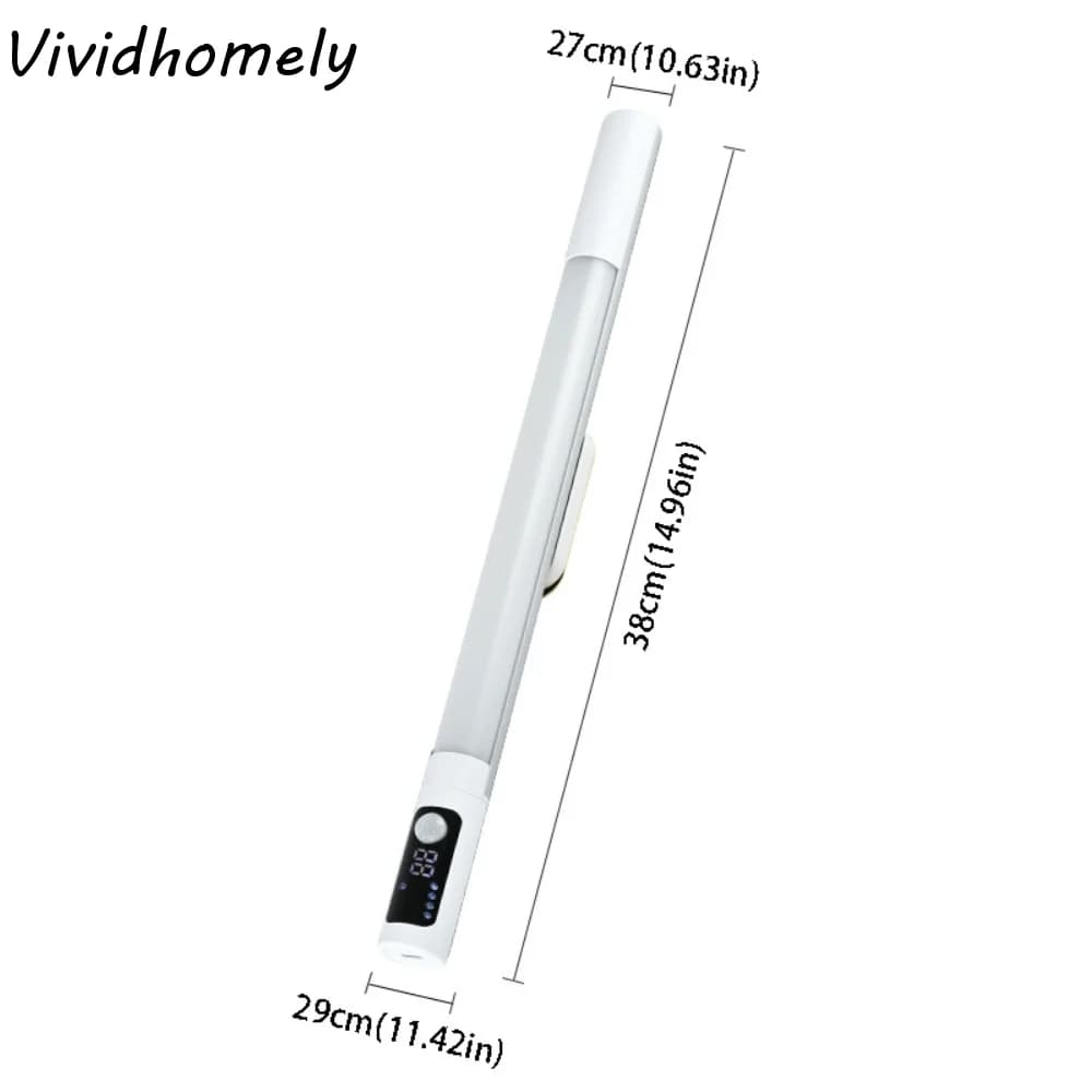 Luce con Sensore di Movimento Ricaricabile USB Tipo C, Lampada da Scrivania LED Ricaricabile con Display, Luci Magnetiche Ricaricabili per Sotto Armadio
