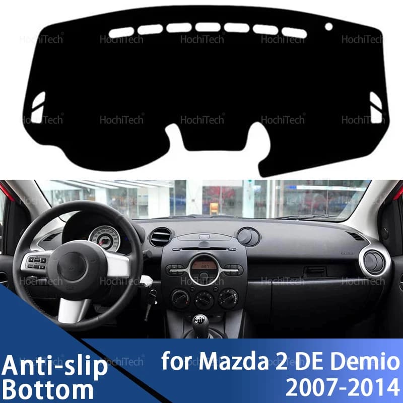 Dashboard cover for Mazda 2 Mazda2 DE Demio 2007-2014, Anti-Reflection Mat for Instrument Panel, Dashboard