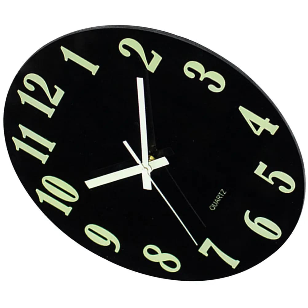 Silent wall clock illuminating in the dark, night light decoration with large numbers per bedroom, living room, dining room, wall decoration