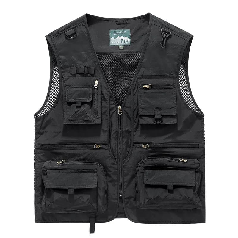 Men Mesh Breathable Fishing Vest Multi Pocket Lightweight Sleeveless Waistcoat Summer Outdoor Hiking Travel Work Plus Size Coat