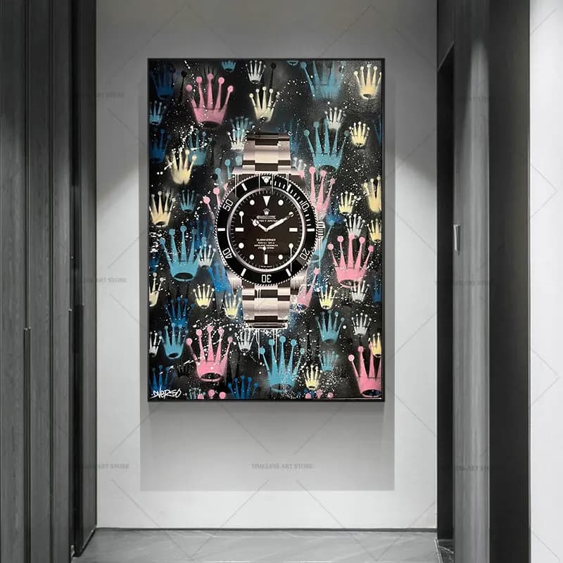 Motivazionale Street Graffiti Art Poster Orologio di lusso Pop Art Tela Pittura Cuadros Wall Art Immagine Home Decor Senza cornice