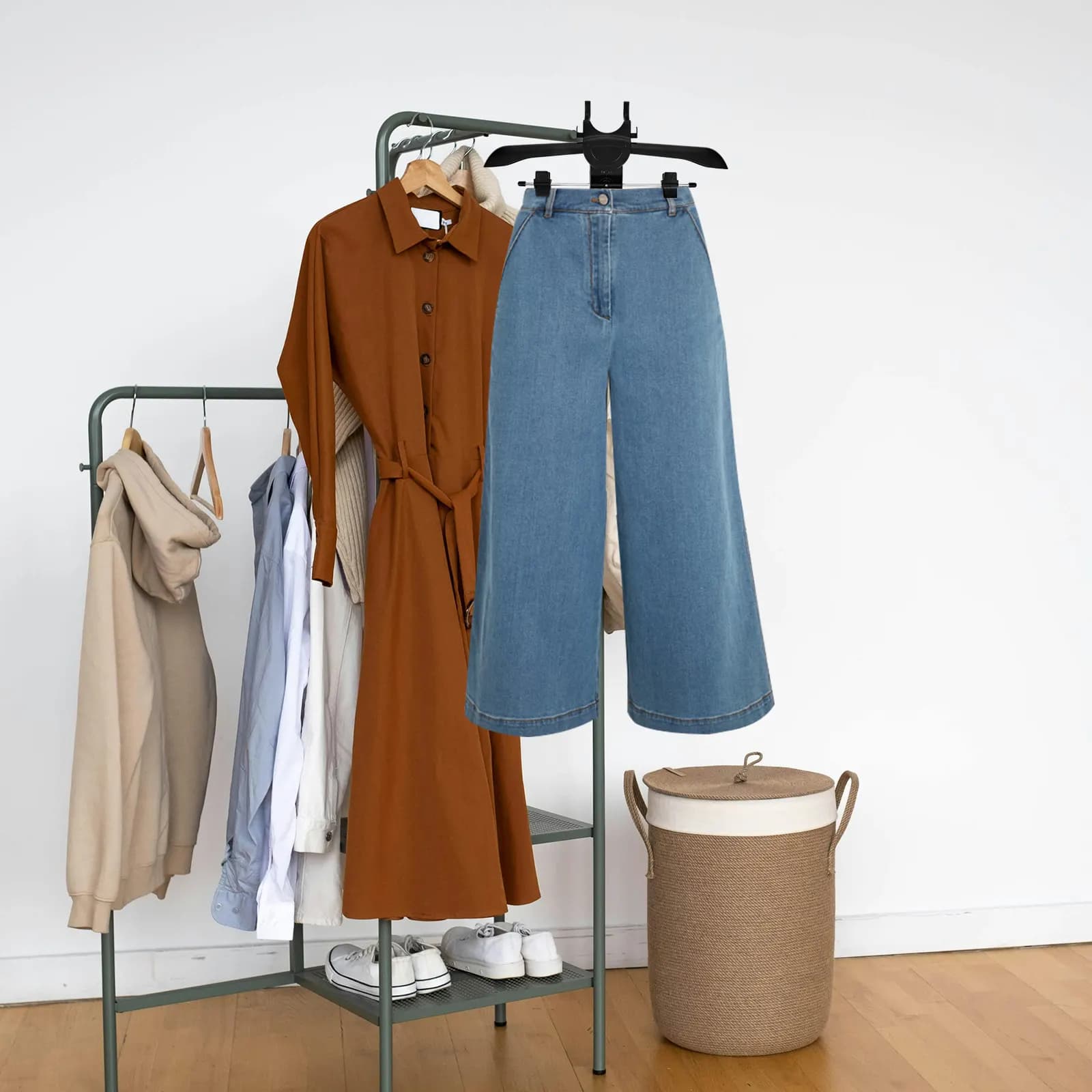 Appendiabiti Pieghevole in Plastica per Stiratura a Vapore, Accessorio Riutilizzabile per Macchina da Stiro a Vapore Domestica, per Pantaloni, Camicie e Cappotti