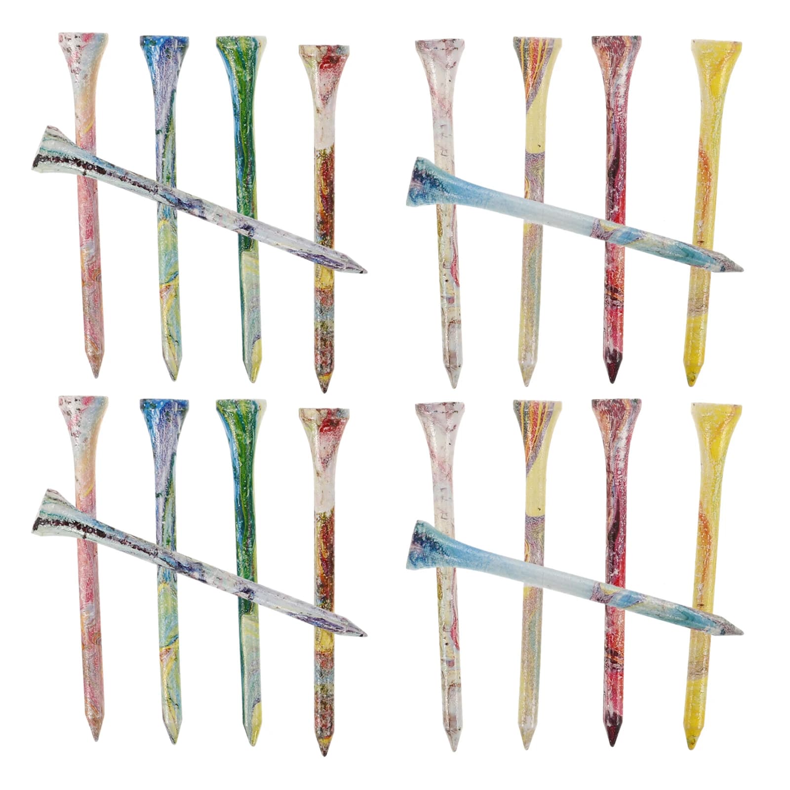 50 pezzi Tees da golf Picchetti in legno colorati Stabile Durevole Forniture per esercitazioni Sostituisce gli accessori per l'allenamento all'aperto Pallina da golf