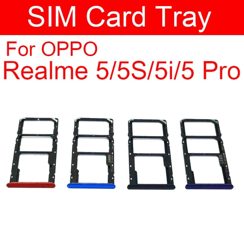 For Realme 5 5S 5i 5 Pro SIM Card Tray Dual Nano Sim Card Tray Card Reader Holder Slot Replacement Parts