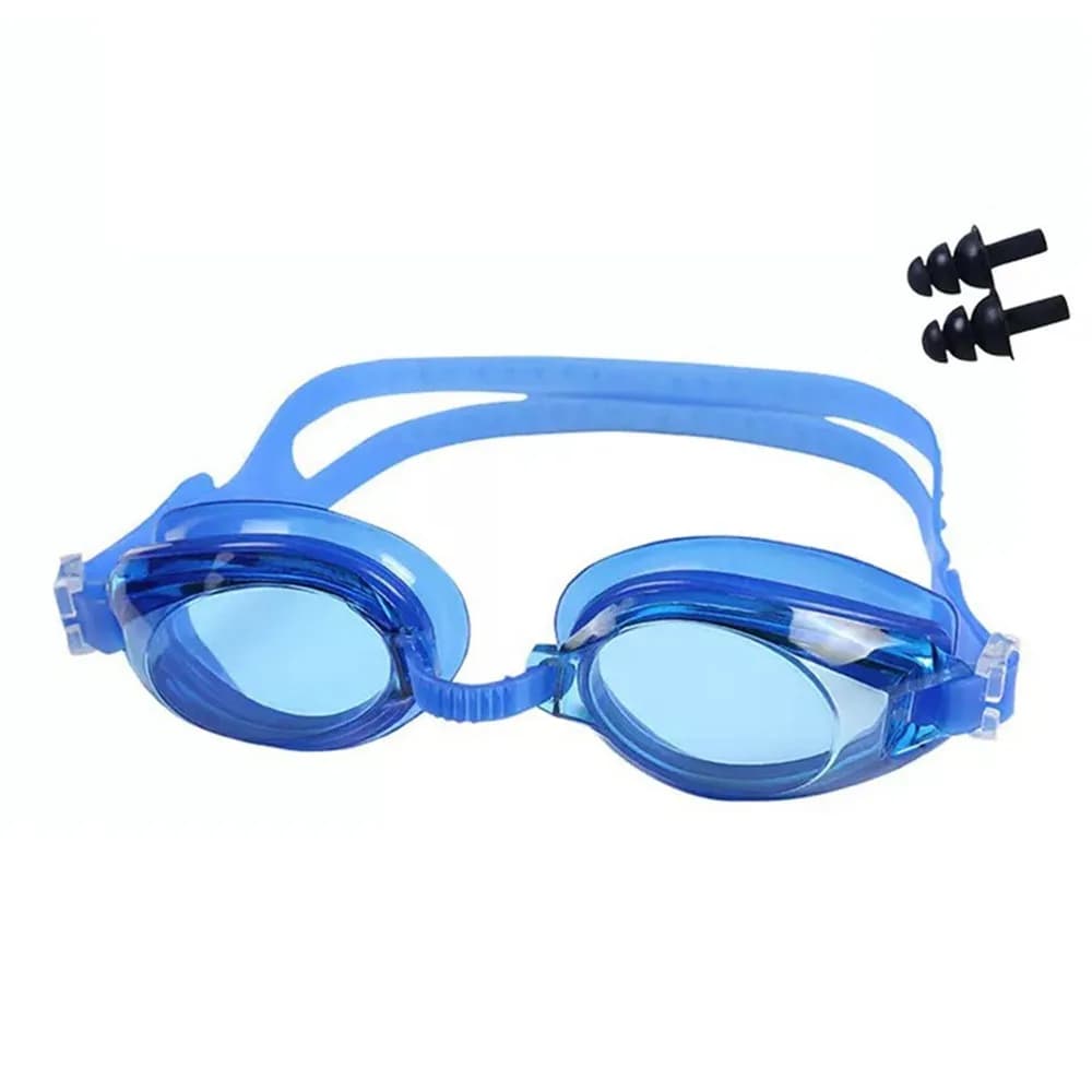 Adjustable Head Strap Swimming Goggles Soft Silicone Eye Seal Wide Underwater Vision Anti Fog Swimming Mirror Earplug