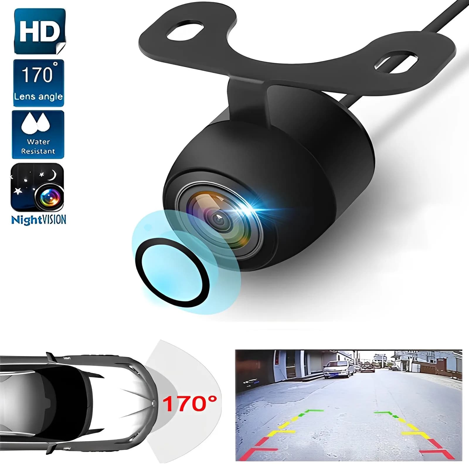 Telecamera per retromarcia per Auto HD telecamera per parcheggio di Backup per visione notturna telecamera CCD impermeabile 170 Monitor di Backup automatico grandangolare immagine HD
