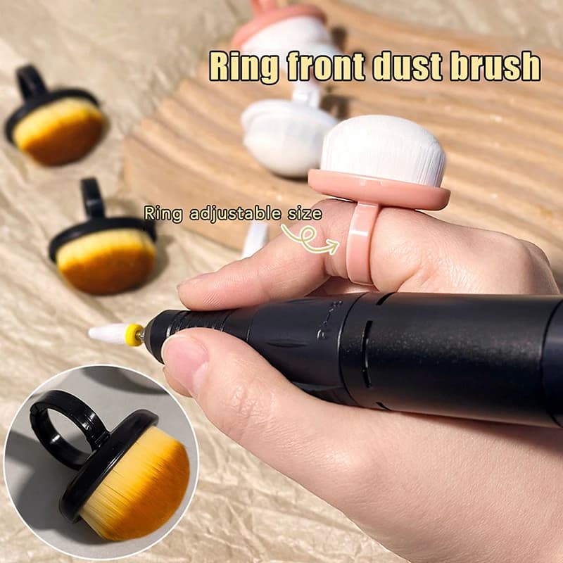 5/10 pieces ring nail brush cleaner for powder manicure professional delicate brush soft manicure art gel nail polish removal tool