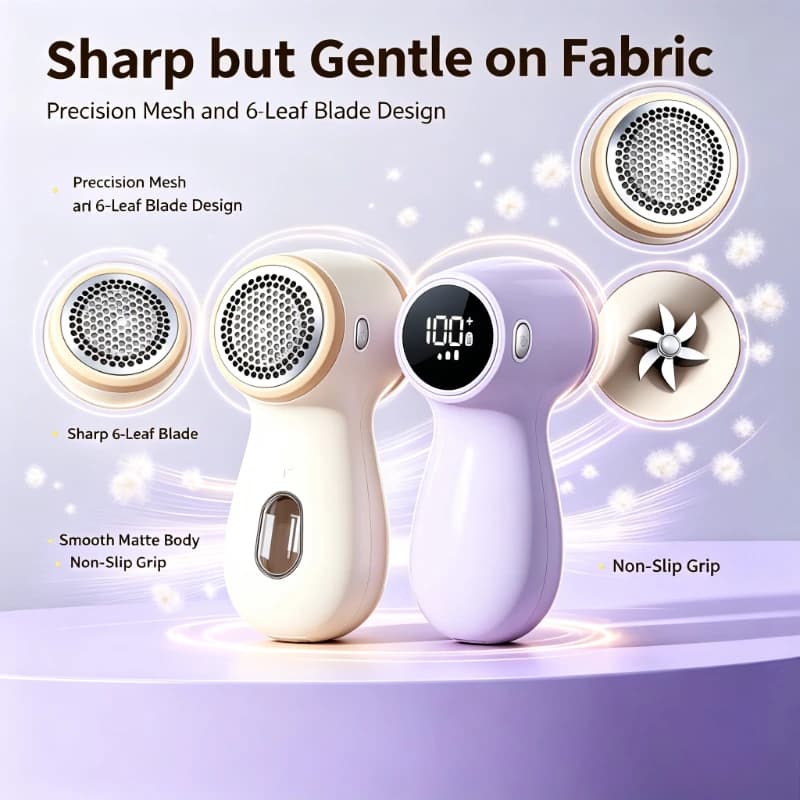 Lightweight Household Fabric Shaver 2-in-1 Rechargeable Digital Display Portable Lint Remover