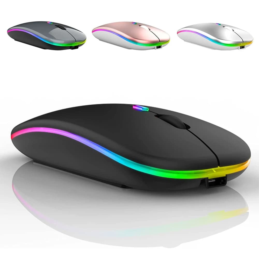 Wireless PC Mouse Rechargeable Bluetooth RGB Silent Mouse for Wireless Computer Mouse Rechargeable LED Ergonomic Play Mouse