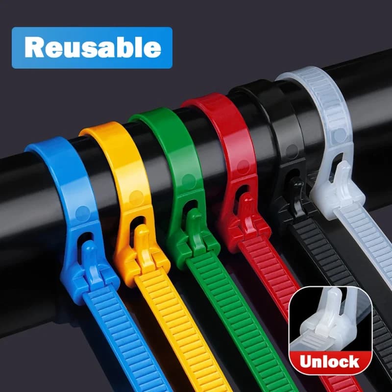 200 Pezzi Fascette per Cavi Riutilizzabili Autobloccanti in Plastica Nylon, Organizzatore e Fascetta per Cavi, Cinghie di Fissaggio, Fascette Zip, Legacci