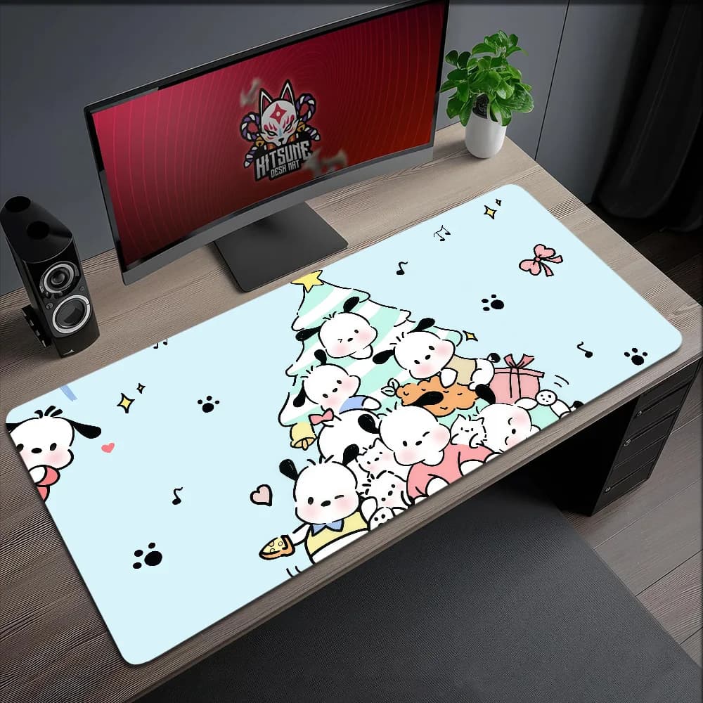Tappetino per Mouse Kawaii Antiscivolo con Bordo Cucito, per Ufficio, P-Pochacco, per Studenti, Gaming, Spesso, Grande, Carino, per Scrivere, Cuscino