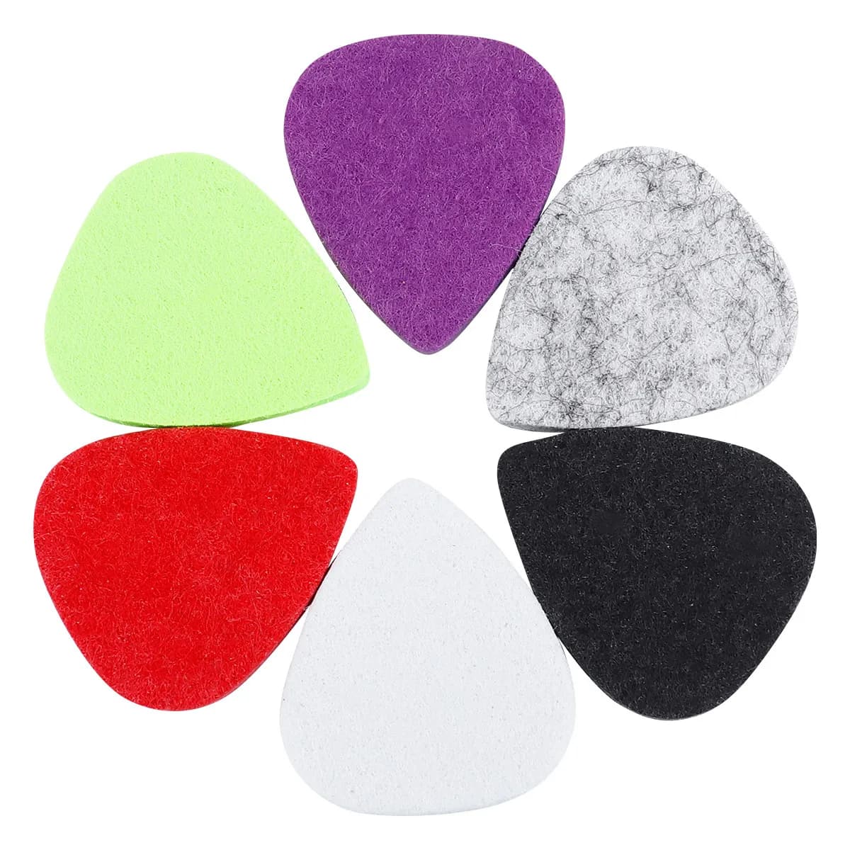 Set di 6 Plettri in Feltro di Lana ad Alta Pressione per Chitarra e Ukulele, Ultra-Sottili e Resistenti, per Protezione delle Dita nella Chitarra Elettrica e Basso
