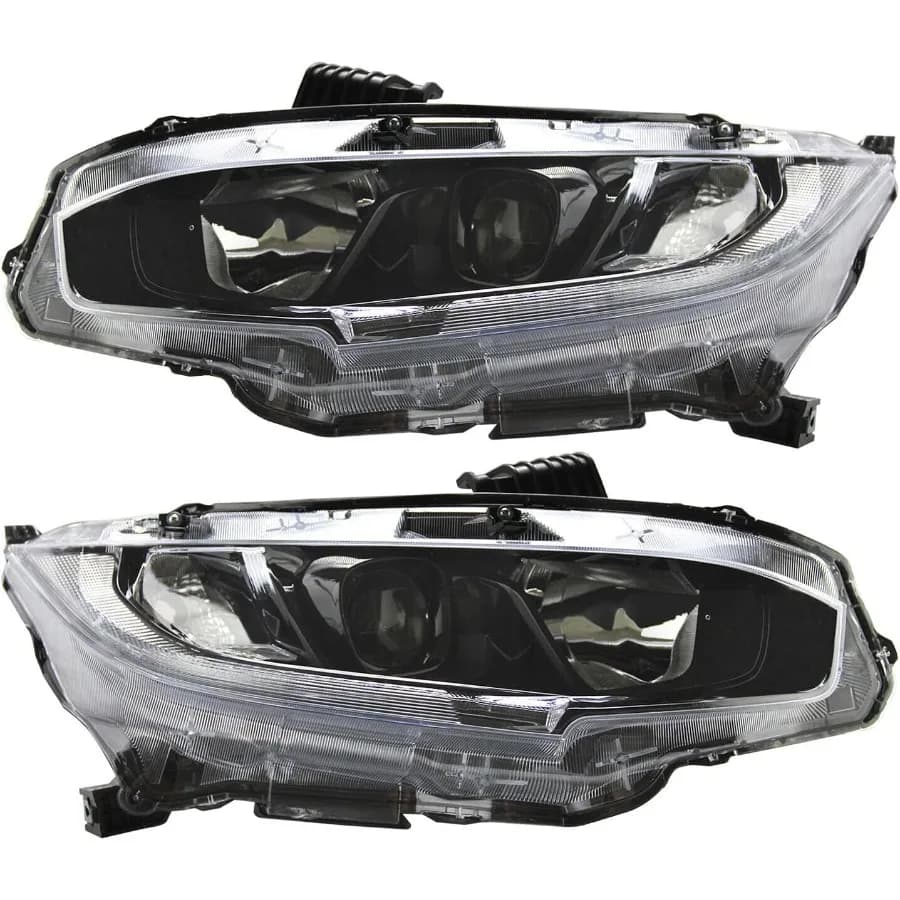 Gruppo faro proiettore per Honda Civic 20162021 con lampadina alogena e faro sostitutivo LED DRL per conducente e passeggero