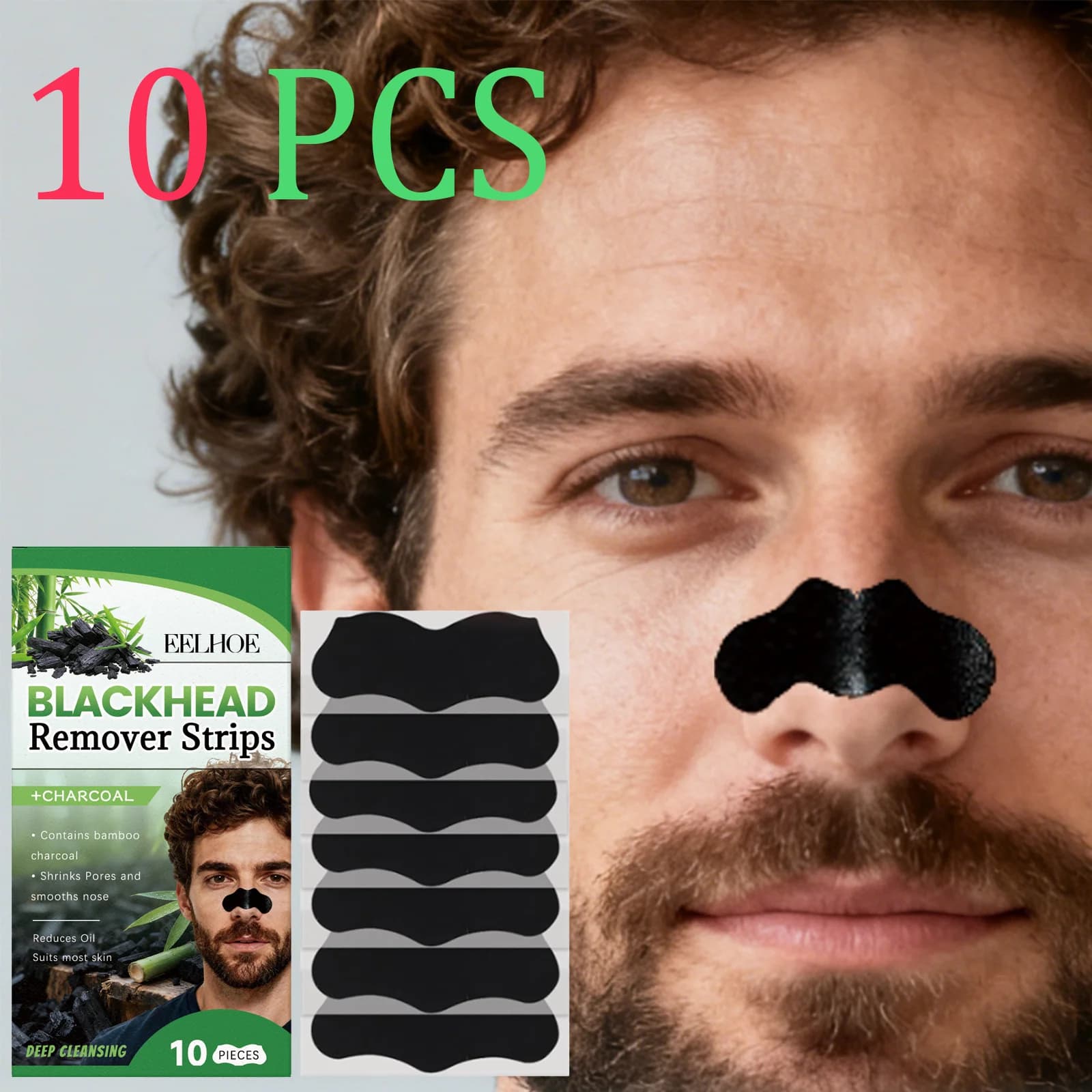 10/20/30 pieces charcoal nose strips deep cleaning of pores for black spots and moisturizing oil and soothing patches for nose pores with collagen