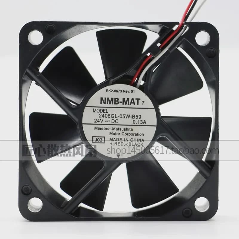 Original NMB-MAT 2406KL-05W-B59 24V 0.13A 6 cm CNC Machine Tool Cooling Fan for NMB-MAT