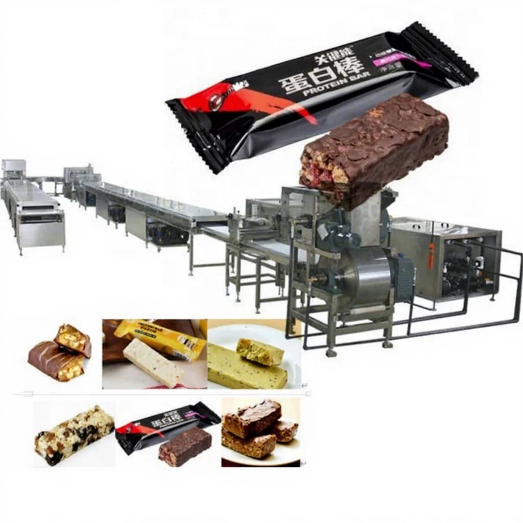 Full Automatic Continuous Candy Bar Production Line Snickers Chocolate Protein Bar Making Machine With CE Extruder