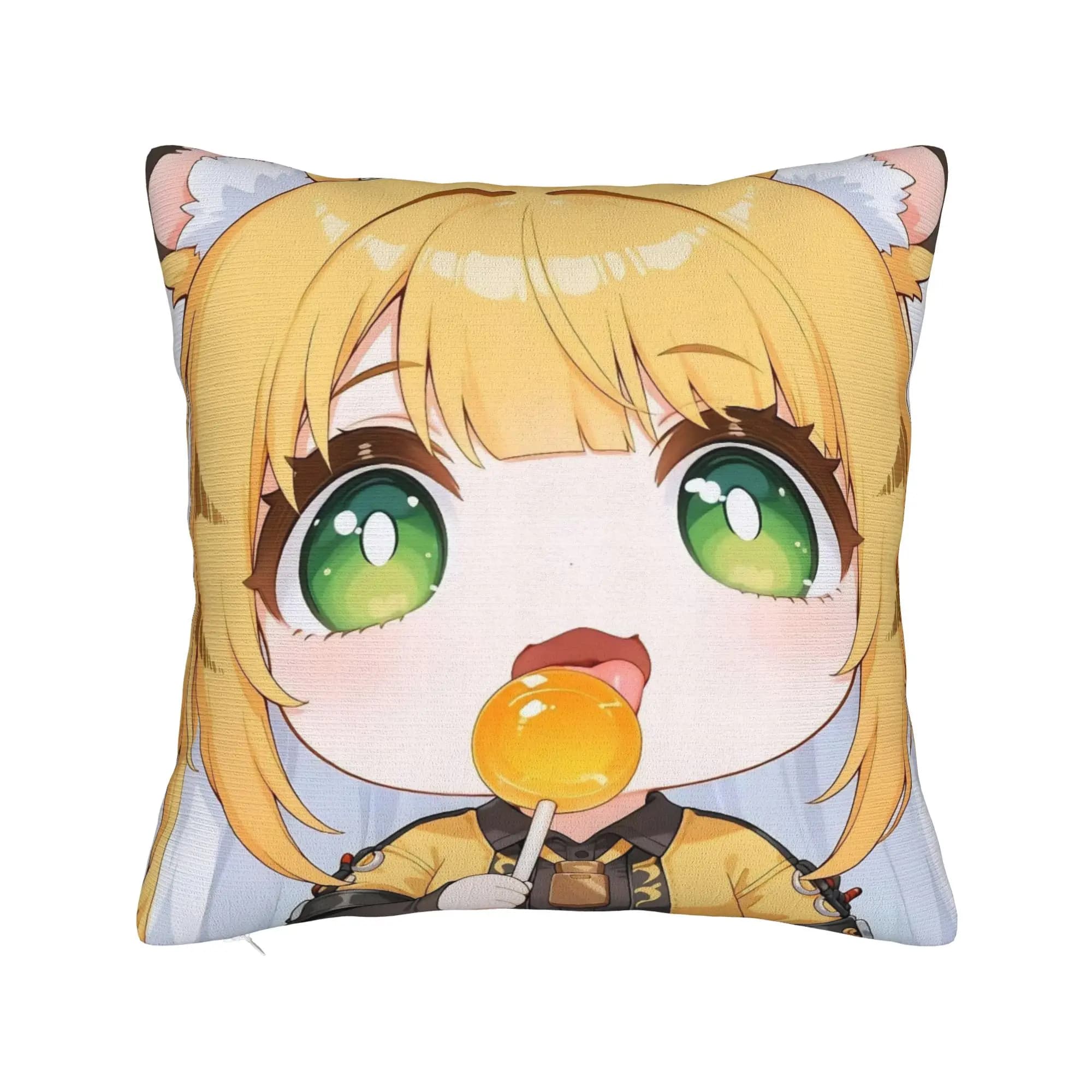 Cute ZZZ Zenless Zone Zero Chibi Ju Fufu Pillowcase Printed Polyester Cushion Cover Gift Pillow Case Cover Chair Square 45X45cm