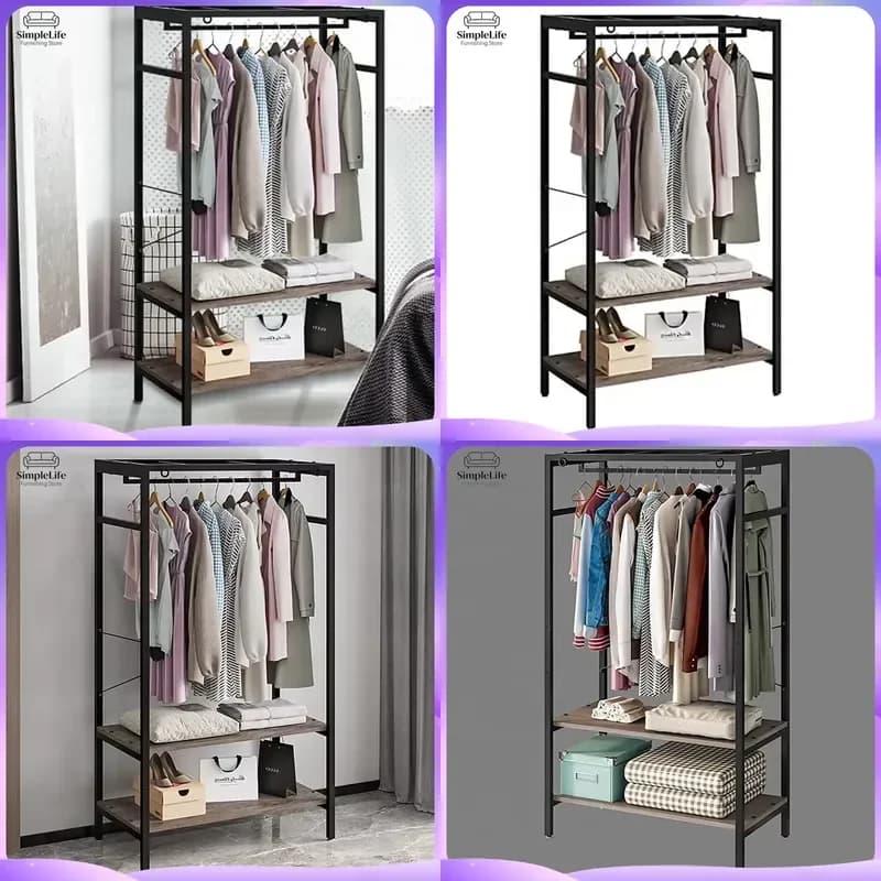 Freestanding Coat Rack with Hooks Steel Metal Hat Stand for Entryway Living Room Bedroom Hallway Clothes Hanger Storage