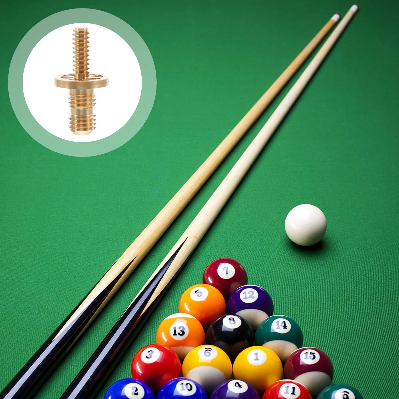 Vite di giunzione in rame per stecca da biliardo 3/4, accessori per giunzione in ottone massiccio per stecca da biliardo, per gioco professionale