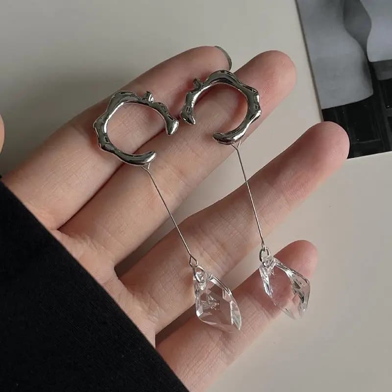 Orecchini Pendenti alla Moda con Cristalli per Donne, Stile Coreano con Nappine Lunghe, Gioielli per Feste e Regali