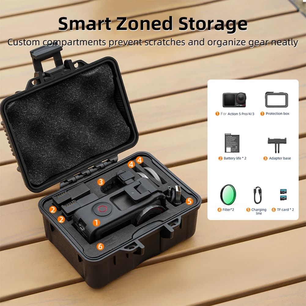 Protective Case Rigida per Action Camera Portatile, Bag for Accessories DJI Action 3/4/5 Pro