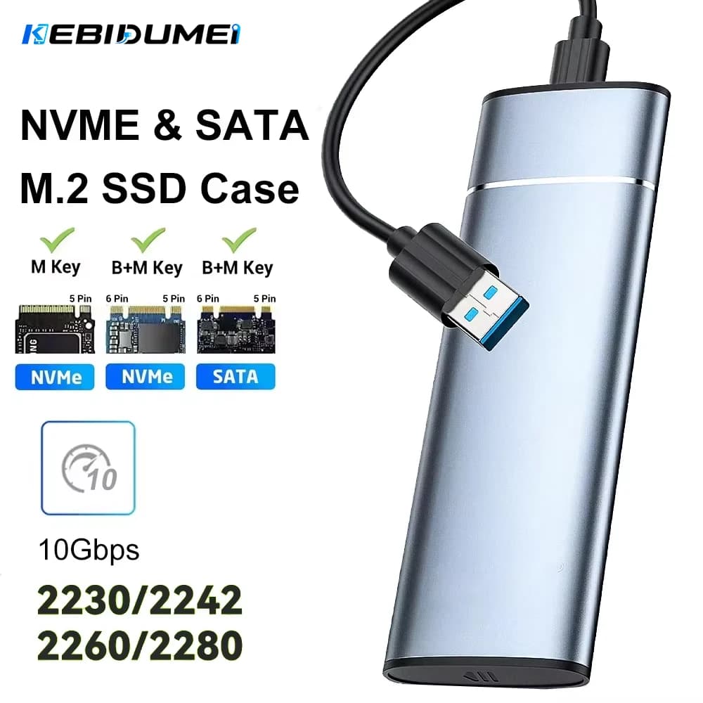 Adattatore per custodia SSD M.2 SATA NVMe da 10 Gbps a NVMe SSD Custodia USB C 3.1 Gen2 SATA NGFF PCIe Scatola per disco rigido esterno per PC portatile
