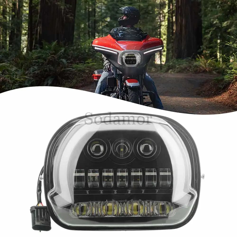 Per Harley Touring Street Glide CVO/SE FLHXSE 2023 2024 2025 Accessori Moto Fari A LED Fascio Alto/Basso Bianco DRL Nero