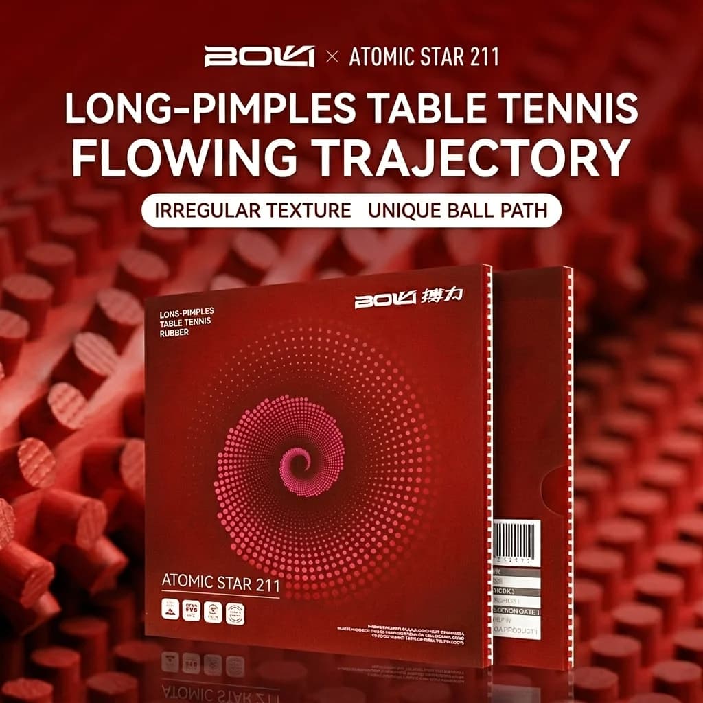 Boli Table Tennis Long Pips Rubber, Long Pips Rubber with Fine Small Particles for Table Tennis, Quirky Spin Table Tennis Racket Rubber