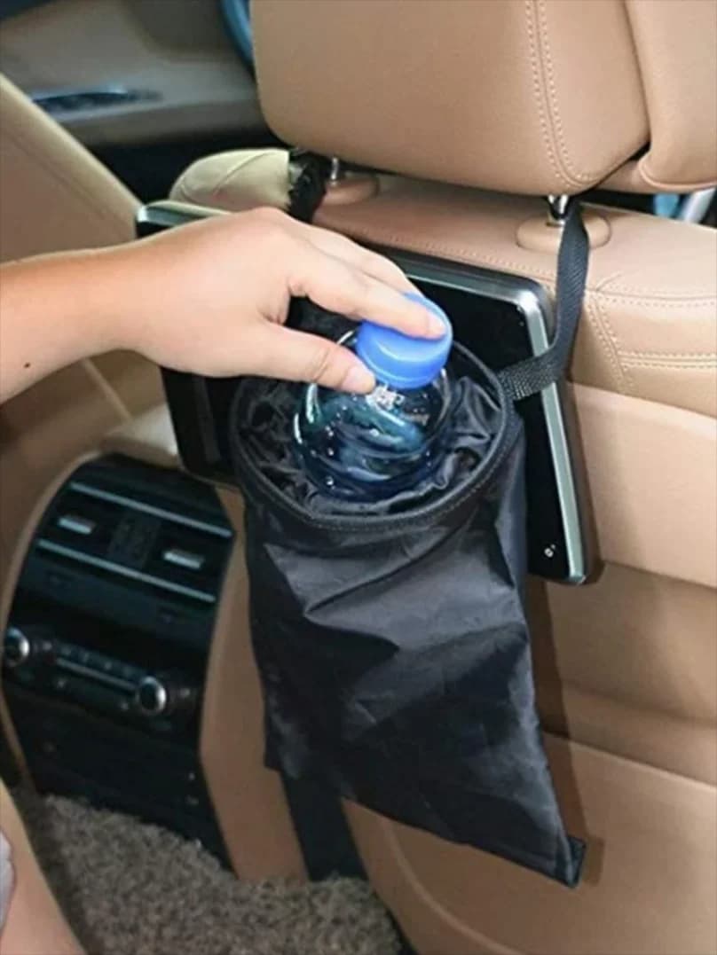 Bidone della spazzatura per auto Panno Oxford Nero Sacchetto della spazzatura per auto Appeso Sedile posteriore Sacchetto di immagazzinaggio Bidone della spazzatura Organizzatore Accessori per auto Interni