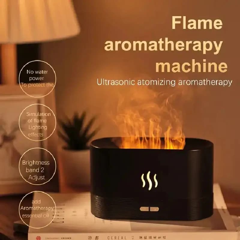 Diffusore di Aromi a Fiamma USB 180ml Mini Umidificatore Elettrico per Oli Essenziali Purificatore d'Aria