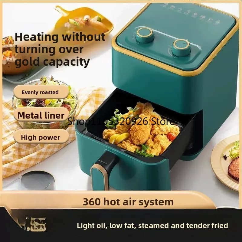 Air fryer household large-capacity multi-function no-turn-over metal inner cavity oil-free oven integrated new model