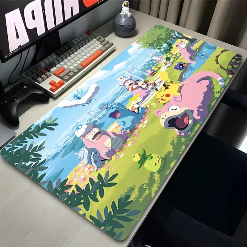 Popolare Tappetino per Mouse da Gioco, Tappetino in Gomma per Tastiera, Tappetino da Scrivania per Computer Portatile, Accessori Gaming Pokemon, Mousepad per E-sport, Decorazione per Scrivania Domestica