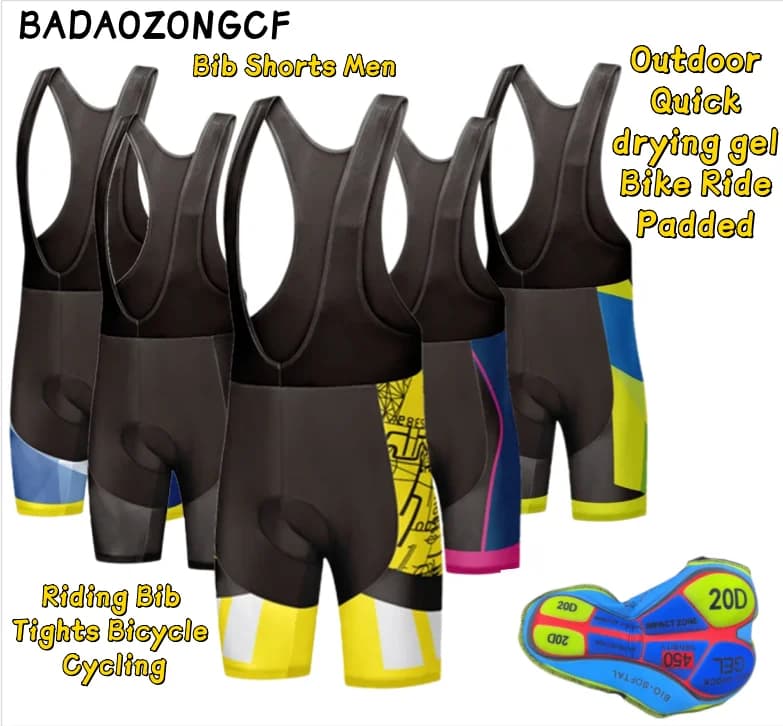 Outdoor Quick drying gel Bike Ride Padded Riding Bib Tights Bicycle Cycling Bib Shorts Men