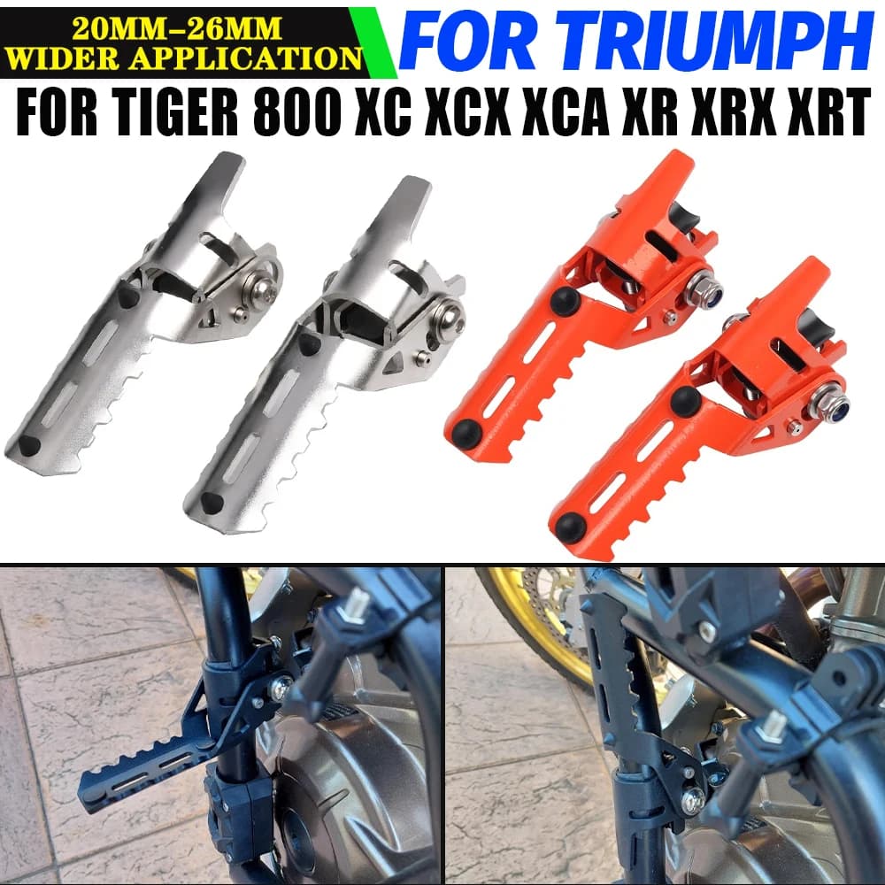 Per Triumph Tiger 800 XC XCX XCA XR XRX XRT Tiger800 800Tiger Accessori Moto Pedane Anteriori Resto Poggiapiedi Morsetti Parte