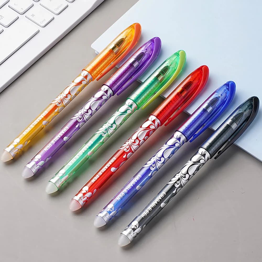 Set di penne gel cancellabili da 0,5 mm 6 colori inchiostro a caldo che scompare penne gel per scrittura ricariche per forniture di cancelleria per ufficio per studenti scolastici
