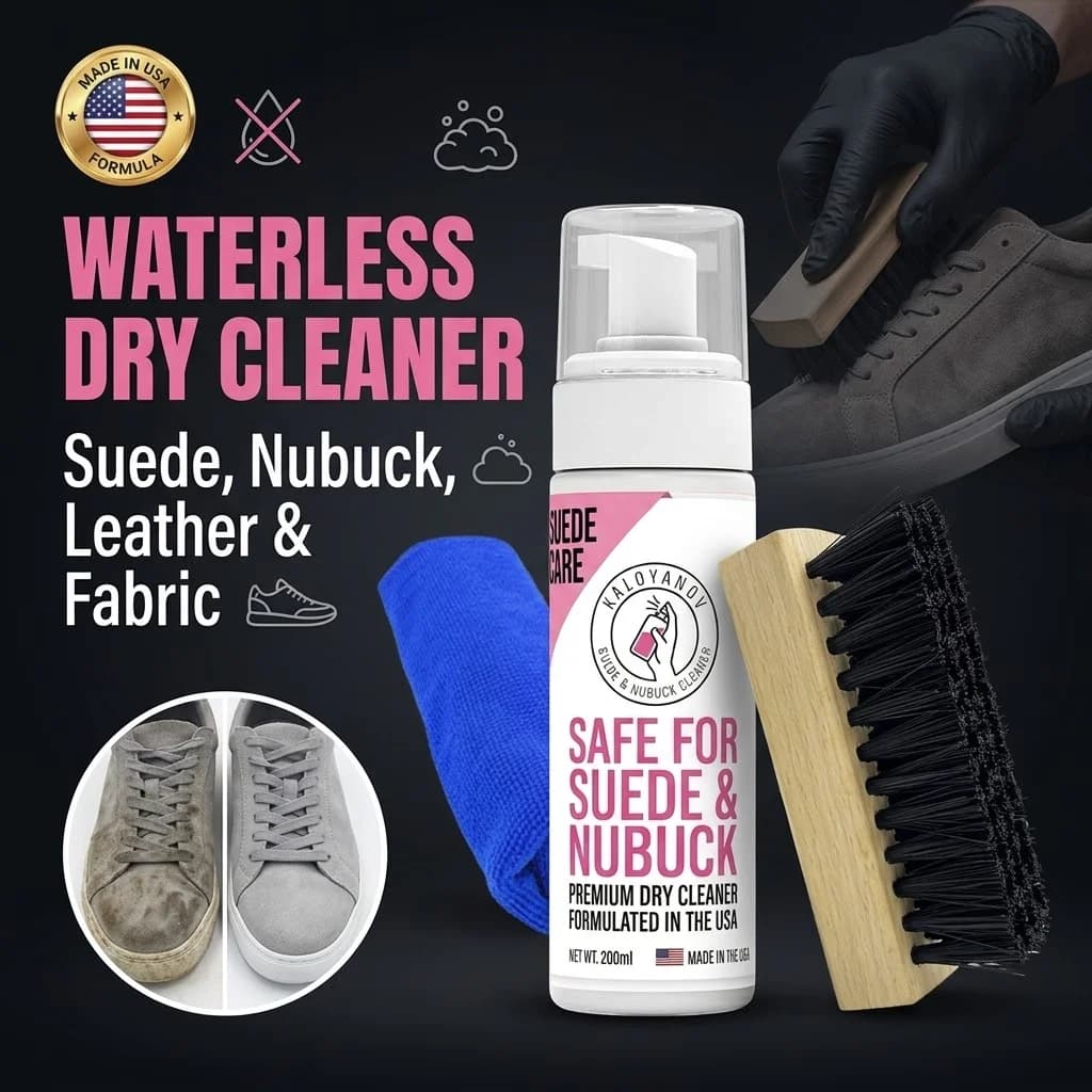 Kit Premium per la Pulizia delle Scarpe: Set di Spazzole in Schiuma Senza Acqua e Panni per Pelle Scamosciata, Nabuk, Pelle, Sneakers Bianche e Scarpe Sportive - Rimuovi Macchie e Cura le Tue Calzature