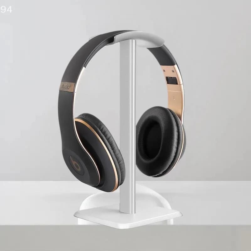 Durable Alloy Headphone Stand; Compact Space-Saving Earphone Display Rack; Aluminium Desktop Organizer Holder.