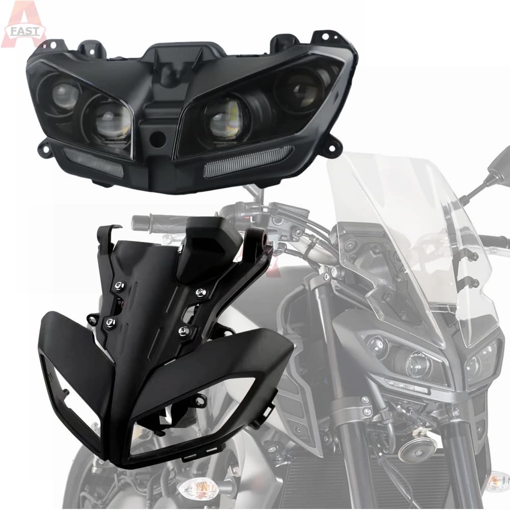 Faro del motociclo A LED Per YAMAHA MT 09 2017 - 2020 Testa Anteriore Cowl Superiore Naso Carena Supporto Set di Copertura MT-09 MT09 FZ09 2018
