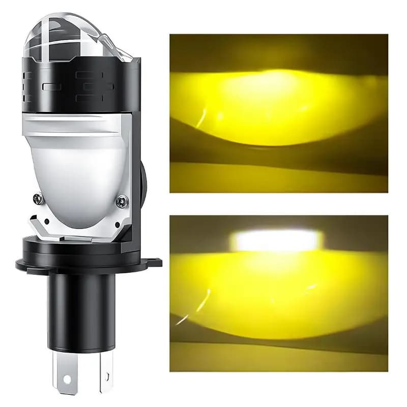 1PC H4 LED Lens Mini Bi Led Projector 70W Headlight Bulbs Canbus 9003 HB2 High Low Beam 6000K Motorbike Turbo Lamps LHD 12V