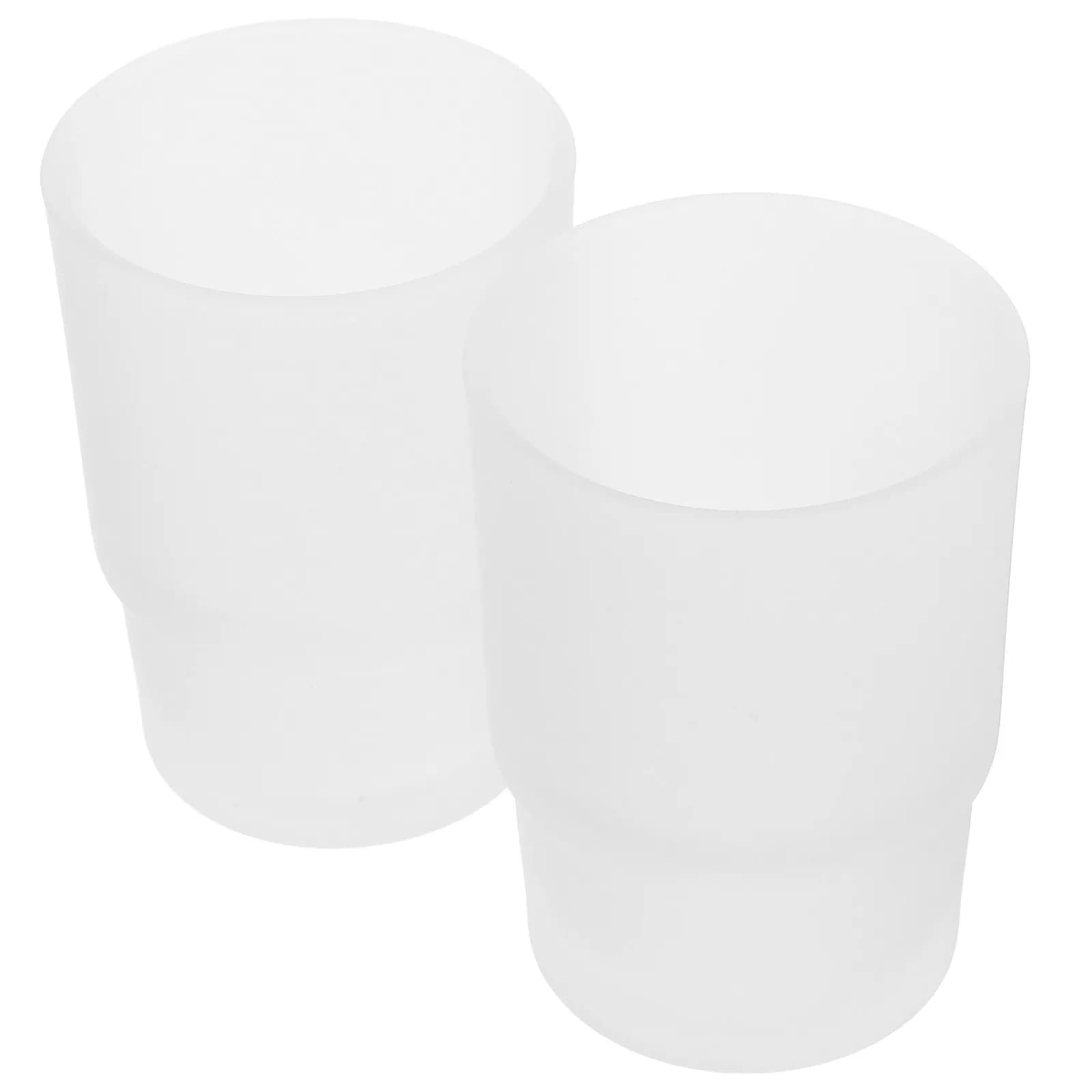 Set di 2 Portaspazzolini in Vetro Trasparente, Decorazione per Bagno, Porta Spazzolini Portatile con Impugnatura Antiscivolo per Coppie e Hotel